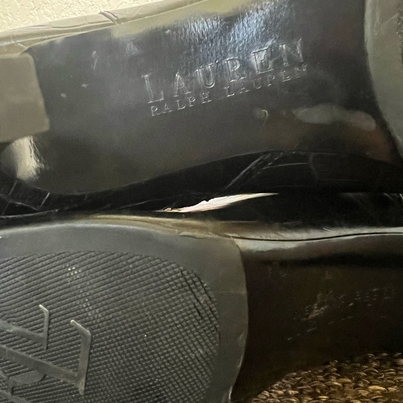 Ralph Lauren crocodile embossed black leather boots - Picture 14 of 14